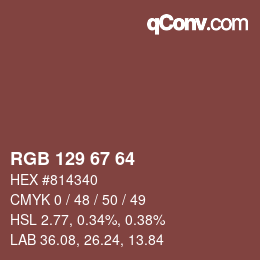 Código de color: RGB 129 67 64 | qconv.com