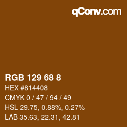 Color code: RGB 129 68 8 | qconv.com