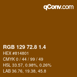 カラーコード: RGB 129 72.8 1.4 | qconv.com
