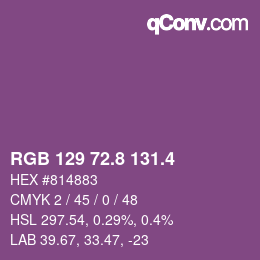 カラーコード: RGB 129 72.8 131.4 | qconv.com