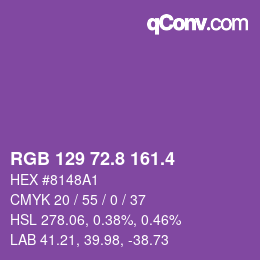 カラーコード: RGB 129 72.8 161.4 | qconv.com