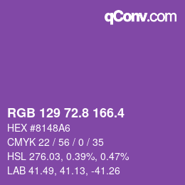 カラーコード: RGB 129 72.8 166.4 | qconv.com
