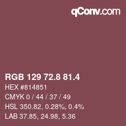 カラーコード: RGB 129 72.8 81.4 | qconv.com