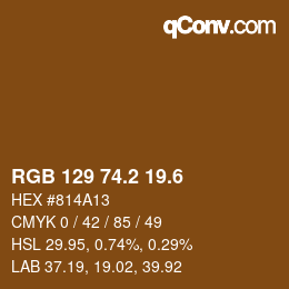 カラーコード: RGB 129 74.2 19.6 | qconv.com