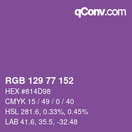 Color code: RGB 129 77 152 | qconv.com