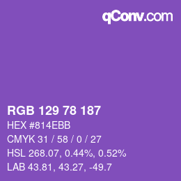 カラーコード: RGB 129 78 187 | qconv.com