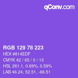 颜色代码: RGB 129 78 223 | qconv.com