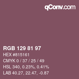 Farbcode: RGB 129 81 97 | qconv.com