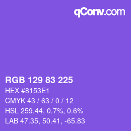 Color code: RGB 129 83 225 | qconv.com