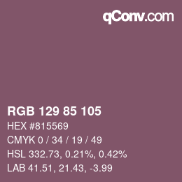 Color code: RGB 129 85 105 | qconv.com