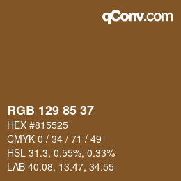 Color code: RGB 129 85 37 | qconv.com
