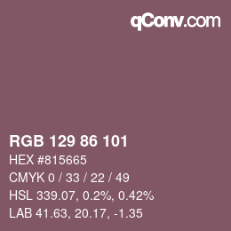 Farbcode: RGB 129 86 101 | qconv.com