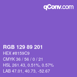 Farbcode: RGB 129 89 201 | qconv.com