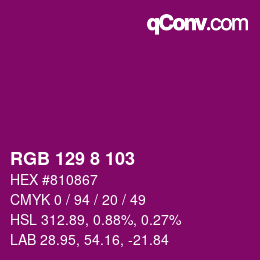 Color code: RGB 129 8 103 | qconv.com