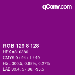 Color code: RGB 129 8 128 | qconv.com