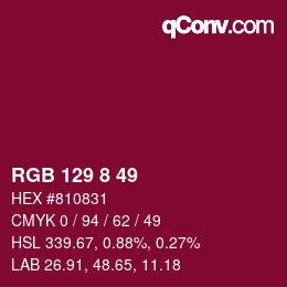 Color code: RGB 129 8 49 | qconv.com