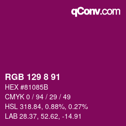 Color code: RGB 129 8 91 | qconv.com
