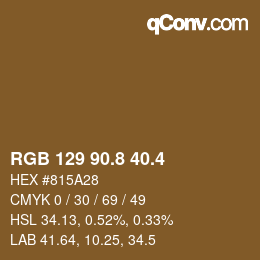 カラーコード: RGB 129 90.8 40.4 | qconv.com