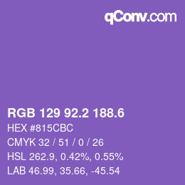 カラーコード: RGB 129 92.2 188.6 | qconv.com