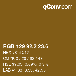 カラーコード: RGB 129 92.2 23.6 | qconv.com