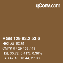カラーコード: RGB 129 92.2 53.6 | qconv.com