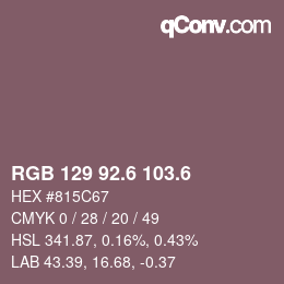カラーコード: RGB 129 92.6 103.6 | qconv.com