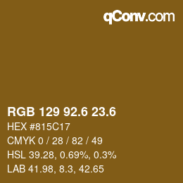 カラーコード: RGB 129 92.6 23.6 | qconv.com
