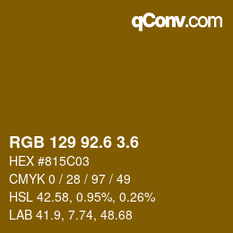 カラーコード: RGB 129 92.6 3.6 | qconv.com