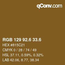 カラーコード: RGB 129 92.6 33.6 | qconv.com
