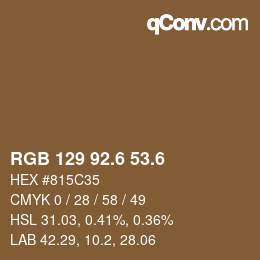 カラーコード: RGB 129 92.6 53.6 | qconv.com