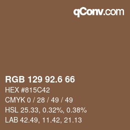 カラーコード: RGB 129 92.6 66 | qconv.com