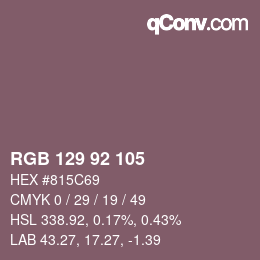颜色代码: RGB 129 92 105 | qconv.com