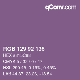 カラーコード: RGB 129 92 136 | qconv.com