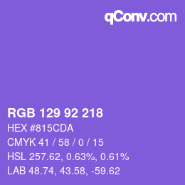 カラーコード: RGB 129 92 218 | qconv.com