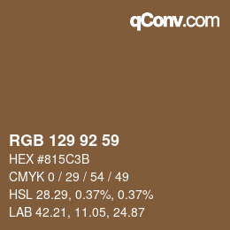 Color code: RGB 129 92 59 | qconv.com