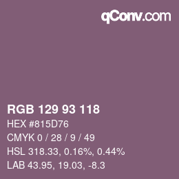 Color code: RGB 129 93 118 | qconv.com