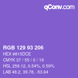 Color code: RGB 129 93 206 | qconv.com