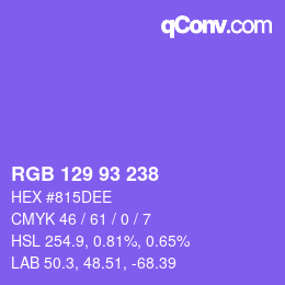 Color code: RGB 129 93 238 | qconv.com