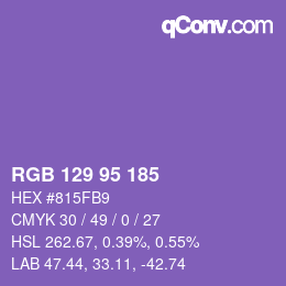 カラーコード: RGB 129 95 185 | qconv.com