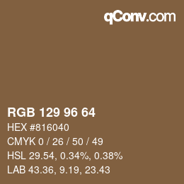 Color code: RGB 129 96 64 | qconv.com