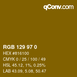 Color code: RGB 129 97 0 | qconv.com