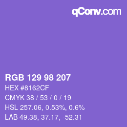 Color code: RGB 129 98 207 | qconv.com