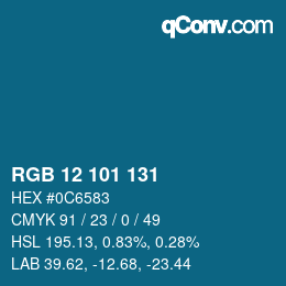 Color code: RGB 12 101 131 | qconv.com
