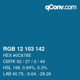 Farbcode: RGB 12 103 142 | qconv.com
