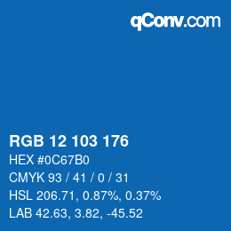 Code couleur: RGB 12 103 176 | qconv.com