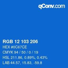 Color code: RGB 12 103 206 | qconv.com