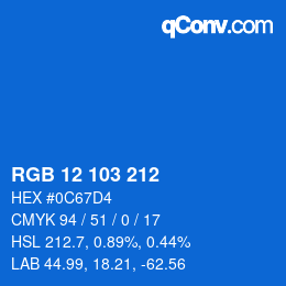 Color code: RGB 12 103 212 | qconv.com