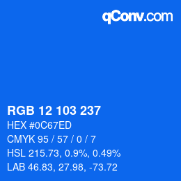 Farbcode: RGB 12 103 237 | qconv.com
