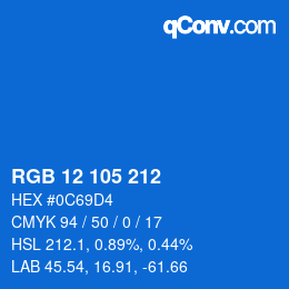Color code: RGB 12 105 212 | qconv.com