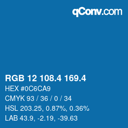 カラーコード: RGB 12 108.4 169.4 | qconv.com
